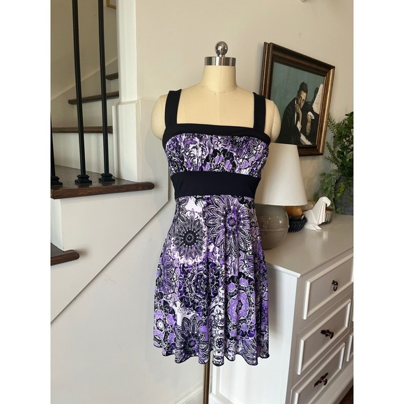 Speachless Y2K Purple Floral Babydoll Dress Soft Alt Whimsigoth Fairy Grunge‎ M - Picture 1 of 5